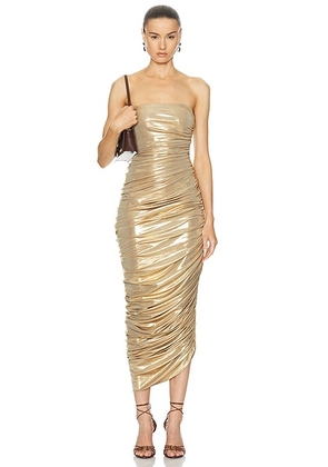 Norma Kamali Strapless Diana Gown in Gold - Metallic Gold. Size M (also in ).