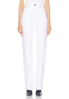 KHAITE Danielle Straight Leg in White - White. Size 29 (also in 30, 31, 32).