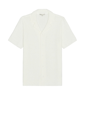 Onia Cotton Textured Camp Shirt in White - White. Size S (also in ).