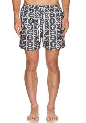 OAS Forge Hypnotise Swim Short in Navy - Brown. Size S (also in ).