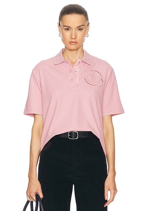 Moncler Short Sleeve Polo Top in Pink - Pink. Size M (also in ).