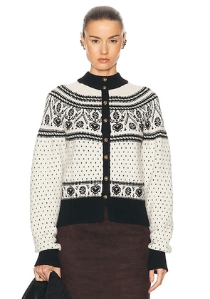 KHAITE Marc Cashmere Cardigan in Neutral Multi - Beige. Size M (also in ).
