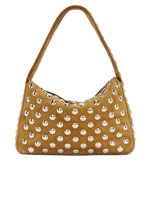 KHAITE Elena Suede Studded Shoulder Bag in Mud & Silver - Tan. Size all.