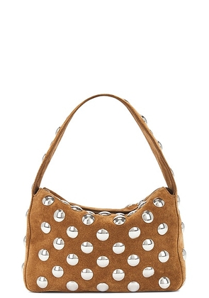 KHAITE Elena Suede Small Studded Bag in Mud & Silver - Tan. Size all.