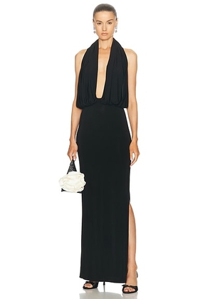 Magda Butrym Plunge Halter Dress in Black - Black. Size 34 (also in ).