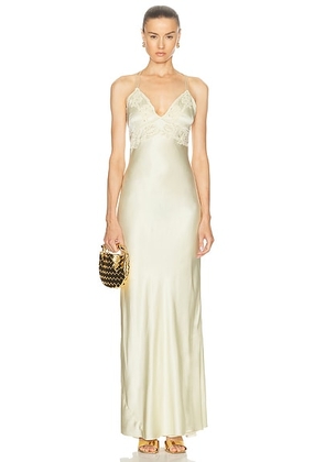 LoveShackFancy Kesslyn Dress in Limeade - Yellow. Size 10 (also in ).