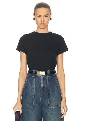 KHAITE Samson Tee Shirt in Washed Black - Black. Size L (also in ).