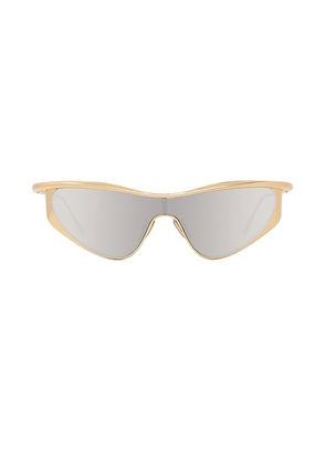 Loewe Metal Mask Sunglasses in Shiny Endura Gold & Smoke Mirror - Neutral. Size all.