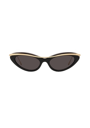 Loewe Cat Eye Sunglasses in Shiny Black & Smoke - Black. Size all.