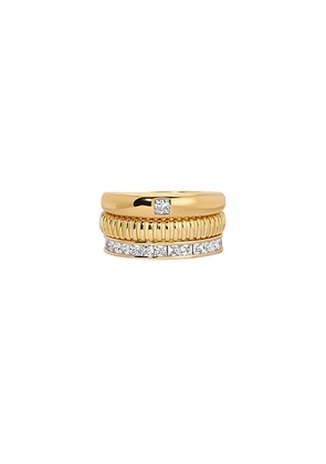 MEGA 3 Ring Stack in 14k Gold Plated - Metallic Gold. Size 5 (also in 8).