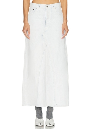 Maison Margiela Denim Skirt in White Paint - White. Size 36 (also in 38, 40, 42).