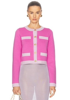 LoveShackFancy Elif Cardigan in Fuchsia Pop - Fuchsia. Size L (also in M).