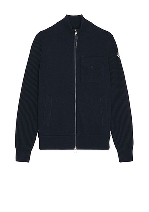 Moncler Zip Up Cardigan in Dark Blue - Navy. Size S (also in ).