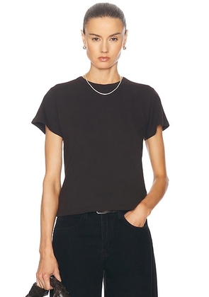 LESET The Margo Tee in Chocolate - Chocolate. Size XL (also in XS).