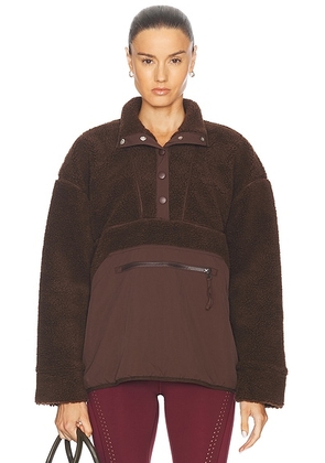 LPA Snap Front Pullover in Chocolate Brown - Chocolate. Size S (also in ).