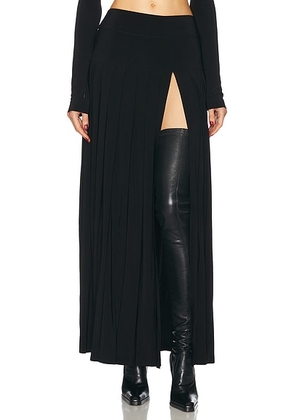 Norma Kamali for FWRD Pleated Long Skirt in Black - Black. Size L (also in M, S, XS).