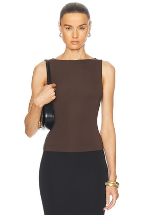 L'Academie by Marianna Cyra Top in Chocolate Brown - Chocolate. Size M (also in L, XL, XXS).