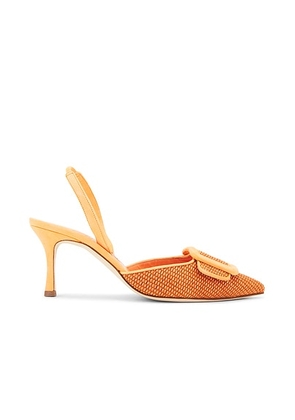 Manolo Blahnik Mayslibi 70 Pump in Bright Orange - Orange. Size 36 (also in ).