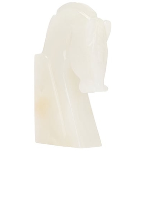 Loren Stewart Horse Bookend in White Agate - Cream. Size all.