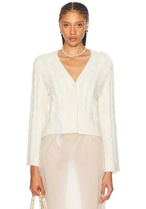 LoveShackFancy Louella Cardigan in Snow - Ivory. Size L (also in ).