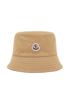 Moncler Bucket Hat in Warm Beige - Beige. Size M (also in S).