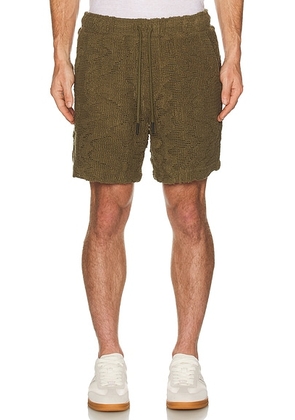 OAS Pine Verve Crochet Shorts in Green - Olive. Size S (also in ).