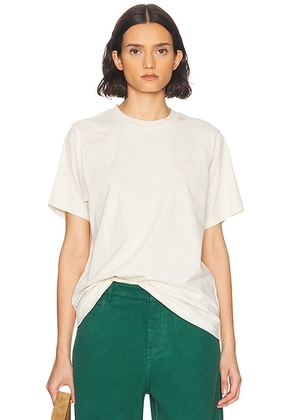 Museum of Peace and Quiet Wordmark Pigment Dyed T-Shirt in Bone - Cream. Size XS (also in ).