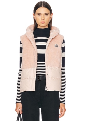Moncler Floy Vest in Pink - Blush. Size 3/L (also in ).