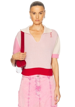 Marni Short Sleeve Sweater in Pink Gummy - Pink. Size 38 (also in 42, 44).