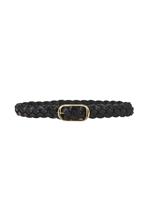 NILI LOTAN Braided Reine Belt in Black - Black. Size 65 (also in 85).