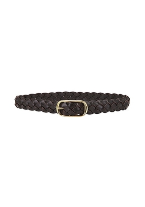 NILI LOTAN Braided Reine Belt in Dark Brown - Brown. Size 65 (also in 70).
