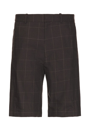 Mimchik Twist Shorts in Windowpane - Brown. Size 48 (also in ).