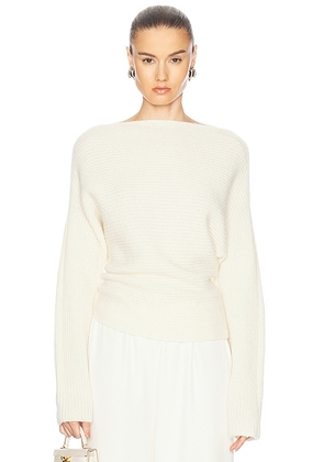 Lapointe Cashmere Asymmetric Sweater in Cream - Cream. Size XS (also in ).