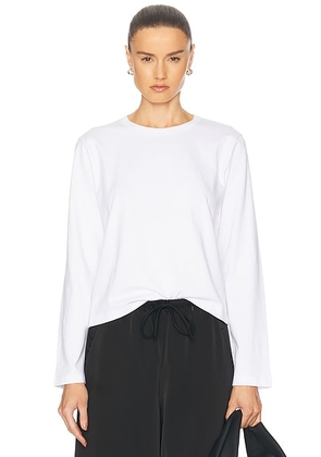 LESET Margo Long Sleeve Top in White - White. Size XS (also in ).