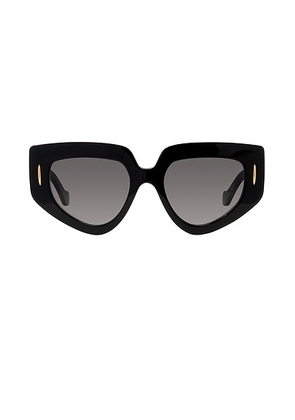 Loewe Anagram Sunglasses in Shiny Black & Gradient Smoke - Black. Size all.