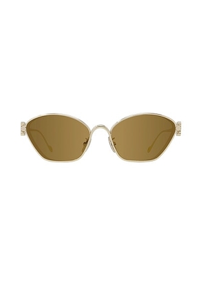 Loewe Anagram Sunglasses in Shiny Light Gold - Metallic Gold. Size all.