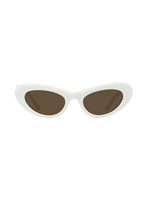 Loewe Slim Sunglasses in Ivory & Brown - Ivory. Size all.