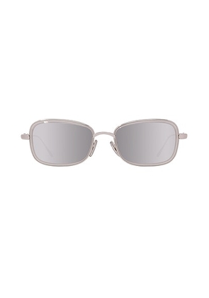 Loewe Anagram Sunglasses in Shiny Palladium & Silver Mirror - Metallic Silver. Size all.