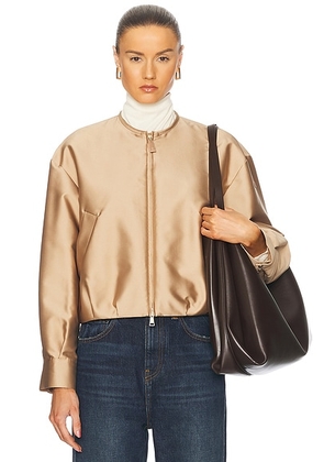 Moncler Maupa Bomber Jacket in Beige - Beige. Size 3/L (also in 2/M).