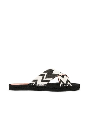 Missoni Harlow Slide in Wave Optical Black - Black,White. Size 35 (also in 37, 40).