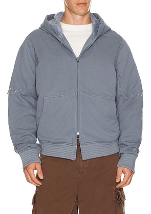Kiko Kostadinov x Fox Racing Sherpa Zip Fleece Hoodie in Dark Vintage - Grey. Size L (also in M, S, XL/1X).