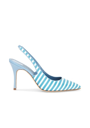 Manolo Blahnik Allurafia 90 Pump in Medium Blue - Blue. Size 38 (also in 37, 39.5).