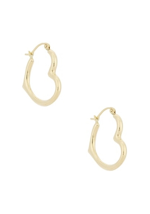 Loren Stewart XL Heart Feels Hoop Earrings in 14k Yellow Gold - Metallic Gold. Size all.