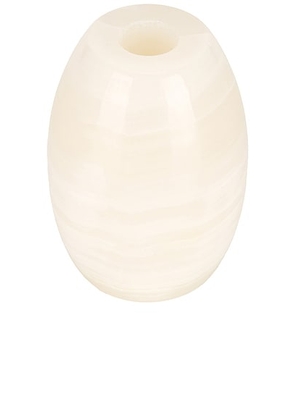 Loren Stewart Ovoid Candle Holder in White Onyx - White. Size all.