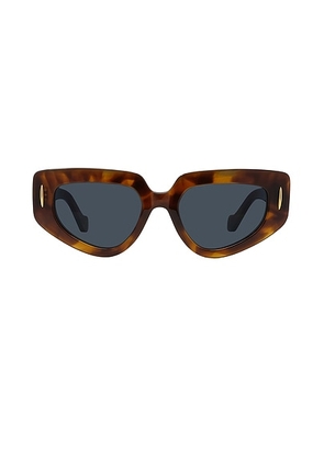 Loewe Anagram Sunglasses in Blonde Havana & Blue - Brown. Size all.