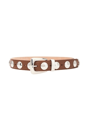 KHAITE Benny 30mm Stud Belt in Dark Tan - Brown. Size 70 (also in ).