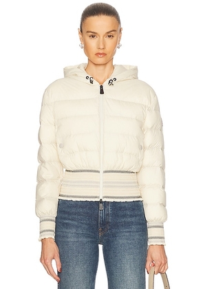 Moncler Grenoble Jeypore Bomber in White Pepper - Cream. Size 2/M (also in 3/L).