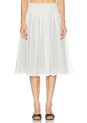 Mirror Palais Petal Lady Length Skirt in Antique White - White. Size L (also in M, S).