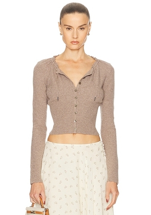 Mirror Palais Drawstring Cardigan in Kitten Grey - Grey. Size M (also in S, XS).