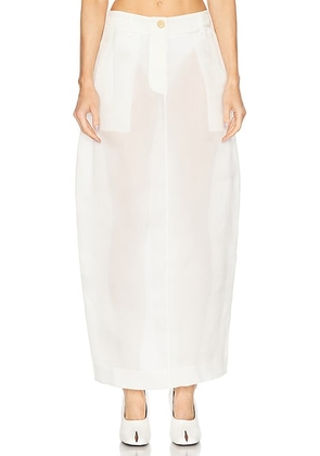 KHAITE Lucian Organza Skirt in Chalk - White. Size 2 (also in 0, 6, 8).